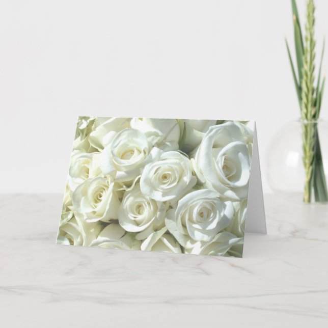 Carte nuptiale blanche de bouquet (Devant)