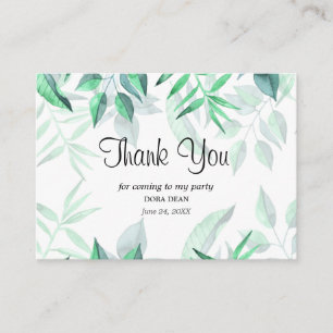 Carte nuptiale Merci vert Aquarelle moderne
