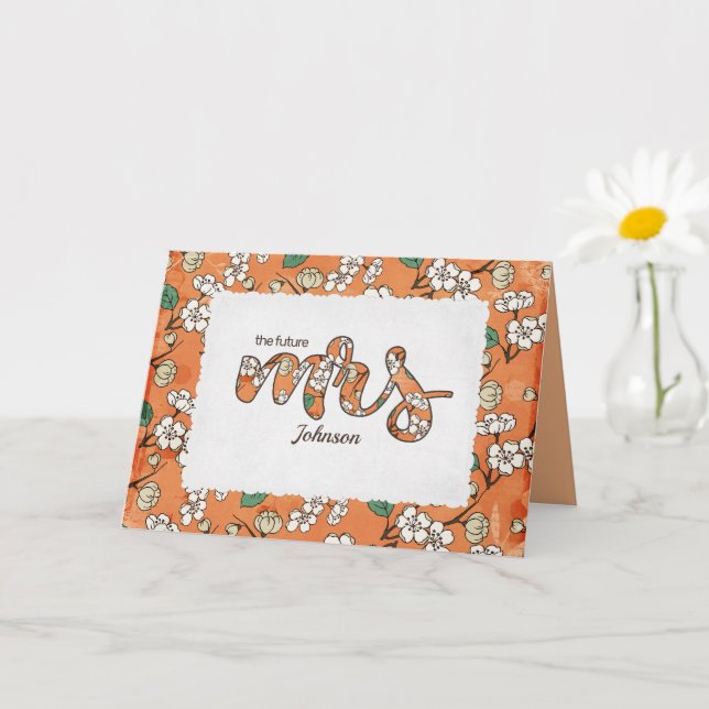 Carte nuptiale Mme Floral pour douche (Petite plante)