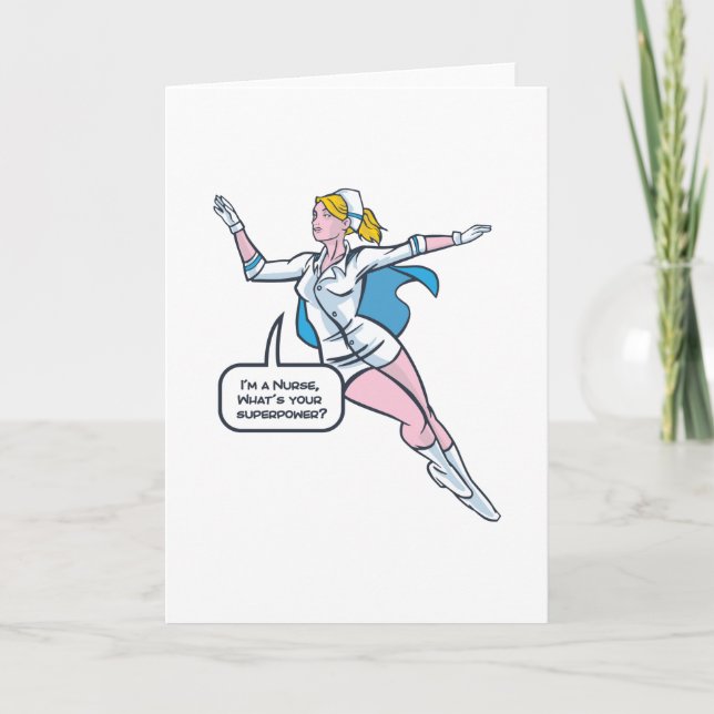 Carte Nurse Superhero (Devant)