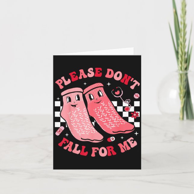 Carte Nurse Valentine Non Slip Socks Please Don't Fall F (Devant)