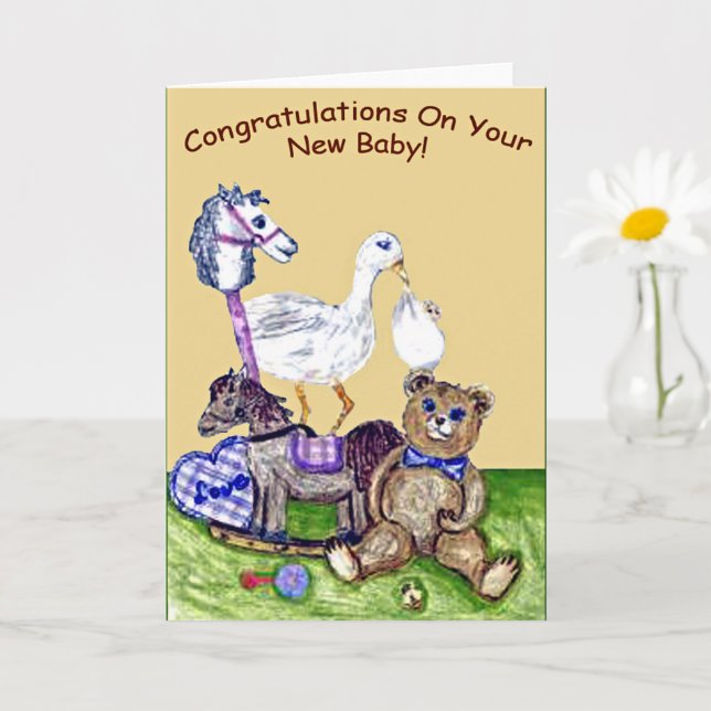 Carte Nursery Félicitations Pour Votre Nouveau Bébé (Petite plante)