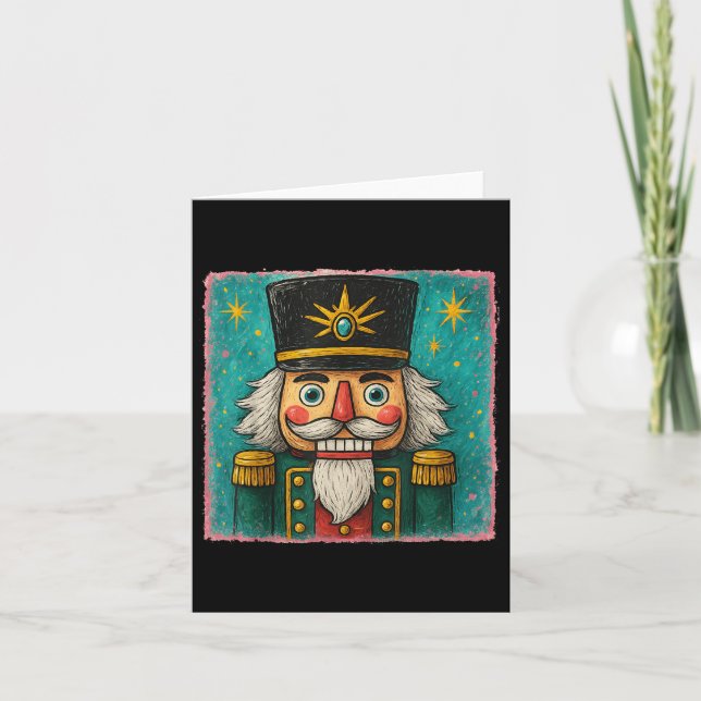 Carte Nutcracker Merry Christmas Men Women Kids Painting (Devant)