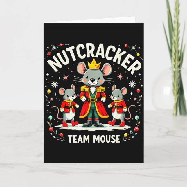 Carte Nutcracker Team Mouse Christmas Ballet Gift Merry  (Devant)