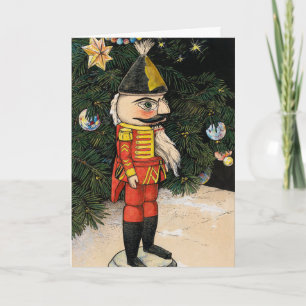 Carte Nutcracker vintage sous l'arbre de Noël