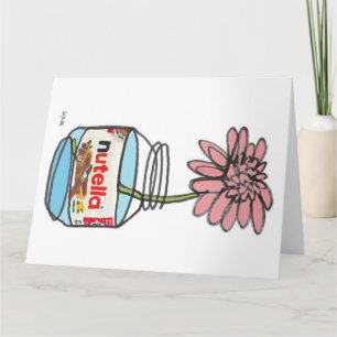 Carte Nutelle de ligne continue florissante et fleurs