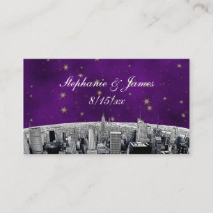 Carte NYC Skyline 2 Purple Gold Star Place