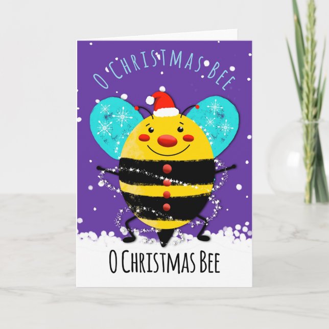 Carte o arbre de Noël ou abeille de Noël (Devant)