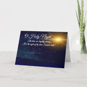 Carte "O Holy Night" Bien-aimée Noël Carol Holiday