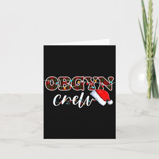 Carte Obgyn Crew Christmas Lights Santa Hat  (Devant)