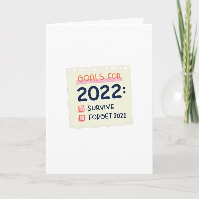 Carte Objectifs pour 2022 : Survivre, Oublier 2021 (Devant)