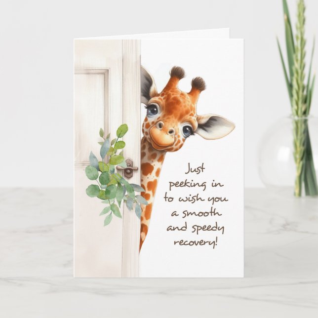 Carte Obtenez Bien Après La Chirurgie Giraffe Pékin Vers (Devant)