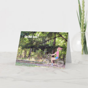 Carte Obtenez Bien Bientôt Carte, Fille, Vélo & Nature