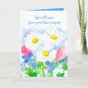Carte Obtenez Bien Bientôt Chirurgie Du Genou Fleurs De 