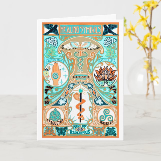 Carte Obtenez bien bientôt pagan wiccan cicatrisation ca (Fleur jaune)