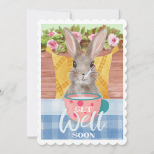 Carte Obtenez Bien Bientôt Sick Rabbit Steam Tea Cup Car