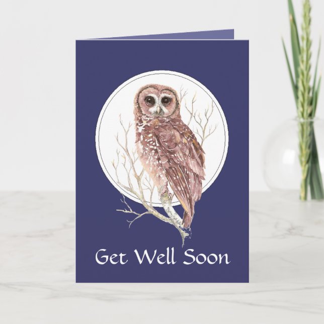 Carte Obtenez bientôt le hibou bon soit triste jusqu'à (Devant)