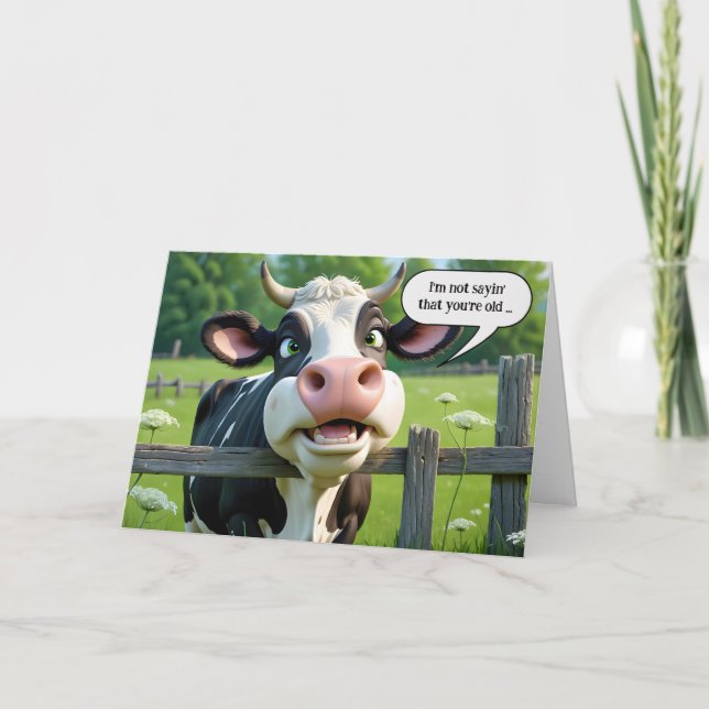 Carte Obtenir un vieil Humour de vache d'anniversaire (Devant)