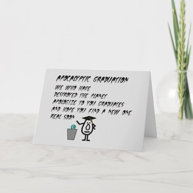 Carte Obtention du diplôme apocalyptique, poème de (Devant)