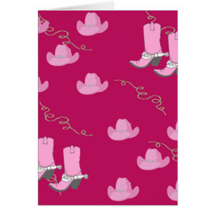 Carte occidentale de cow-girl avec les casquettes