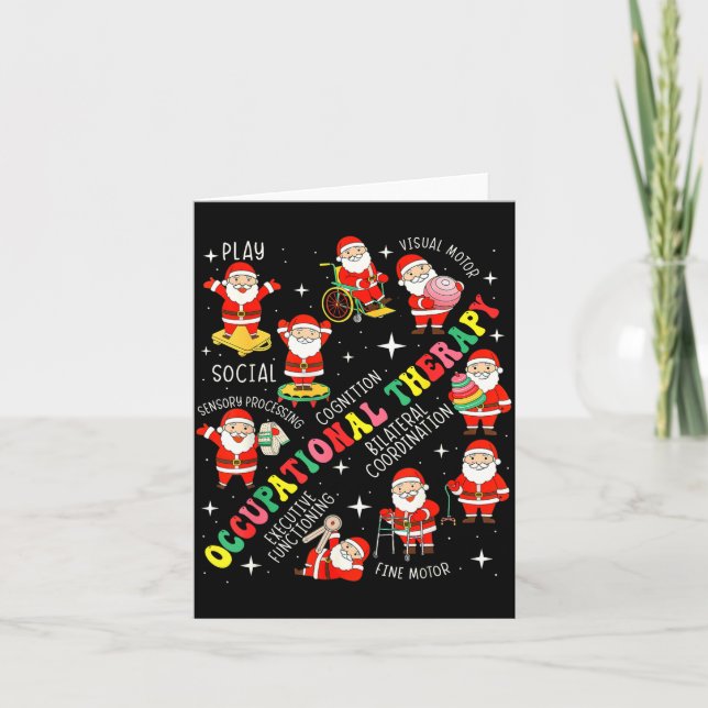 Carte Occupational Therapy Retro Groovy Ot Santa Therast (Devant)