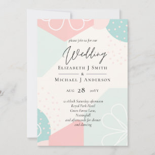 Carte Océan Abstrait Mariage de corail Inviter BUDGET