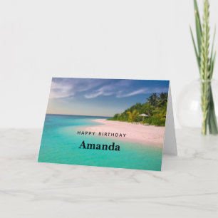 Carte Océan aigue-marine Plage tropicale Paysage Anniver