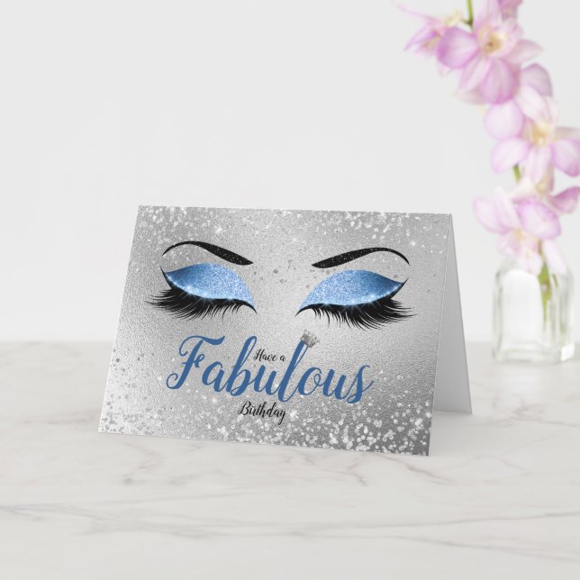 Carte Ocean Blush Blue Fabulous Parties scintillant Eyes (Orchidée)