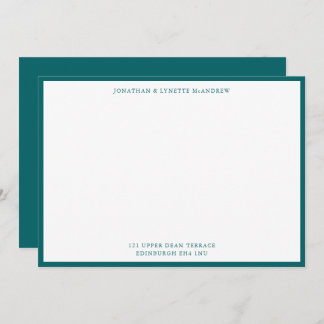 Carte Ocean Green Classic Border Flat Note