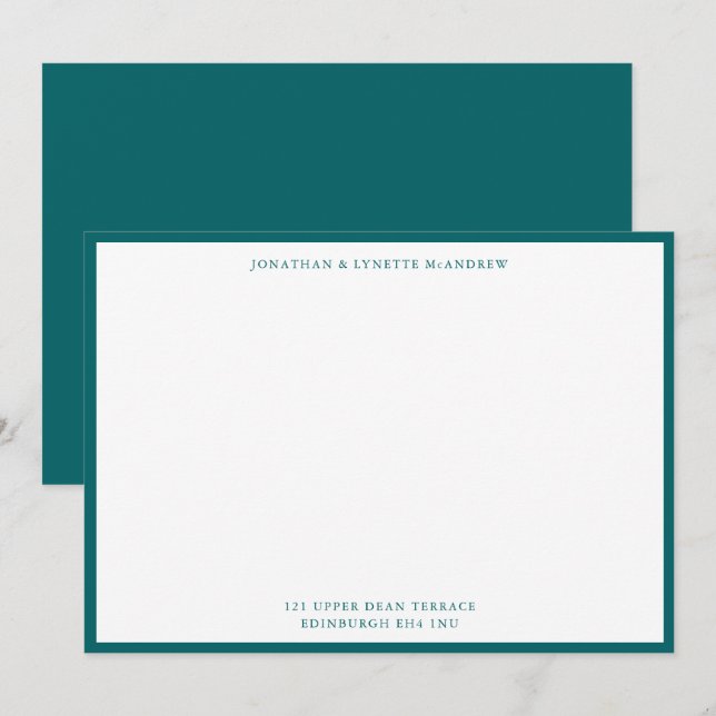 Carte Ocean Green Classic Border Flat Note (Devant / Derrière)