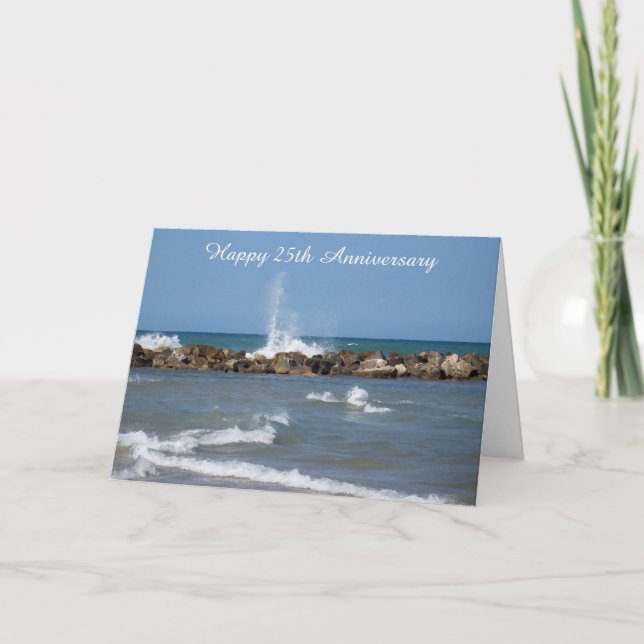 Carte Ocean Personnalisé 25e anniversaire de Mariage (Devant)