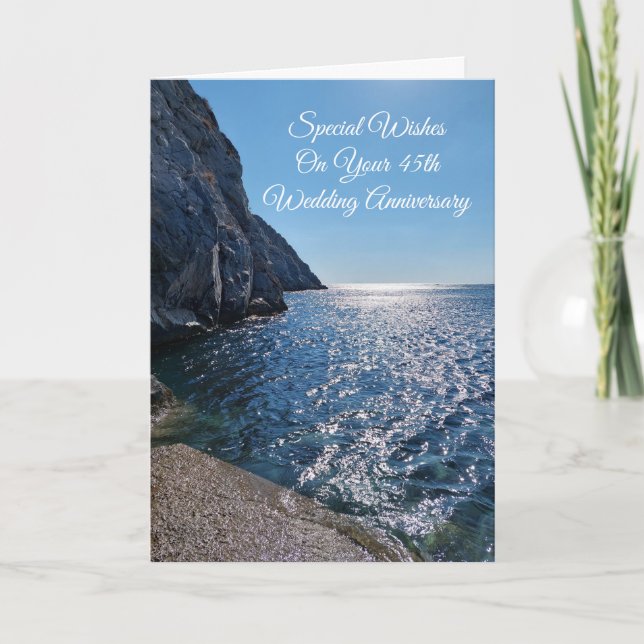 Carte Ocean Personnalisé 45e anniversaire de Mariage (Devant)