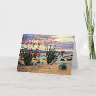 Carte Ocotillos de désert de l'Arizona en fleur