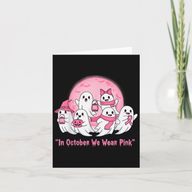 Carte October We Wear Nk Ghosts Halloween Breast Cancer  (Devant)