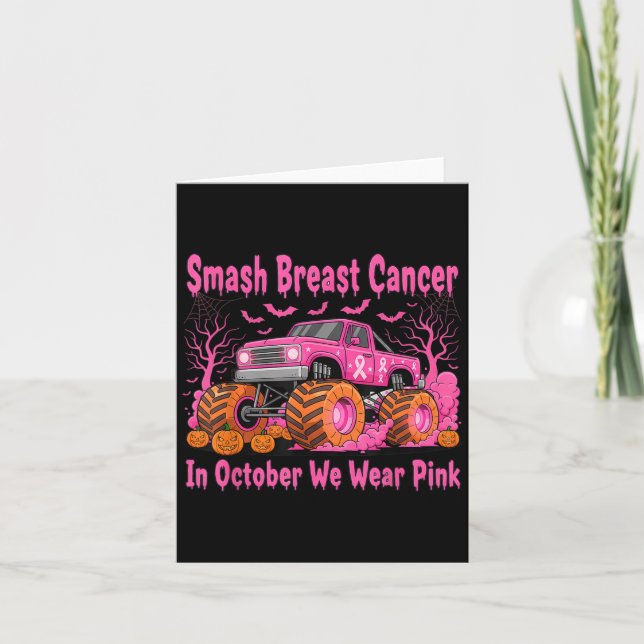Carte October We Wear Nk Monster Truck Halloween Breast  (Devant)