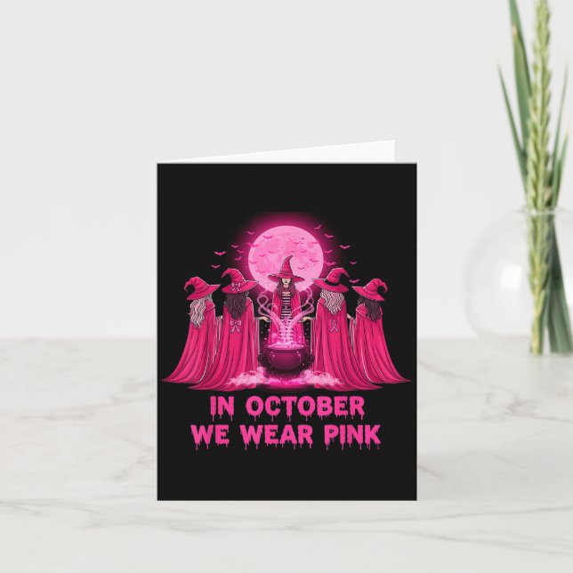 Carte October We Wear Nk Witch Halloween Breast Cancer A (Devant)
