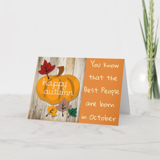 CARTE ***OCTOBRE*** ANNIVERSAIRE AVEC UN CERTAIN AMOUR A (Devant)