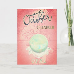 Carte Octobre Calendula et Opal