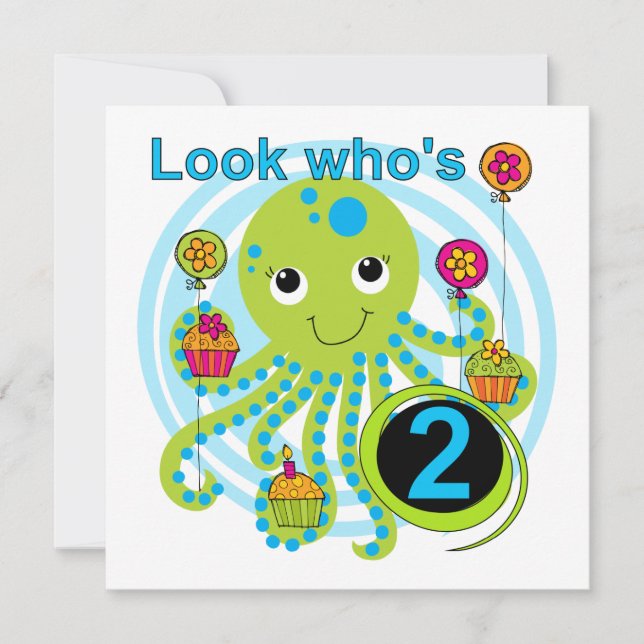 Carte Octopus 2e anniversaire T-shirts et cadeaux (Devant)