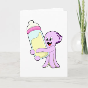 Carte Octopus avec Bébé Bouteille Lait