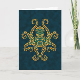 Carte Octopus bleu doré complexe