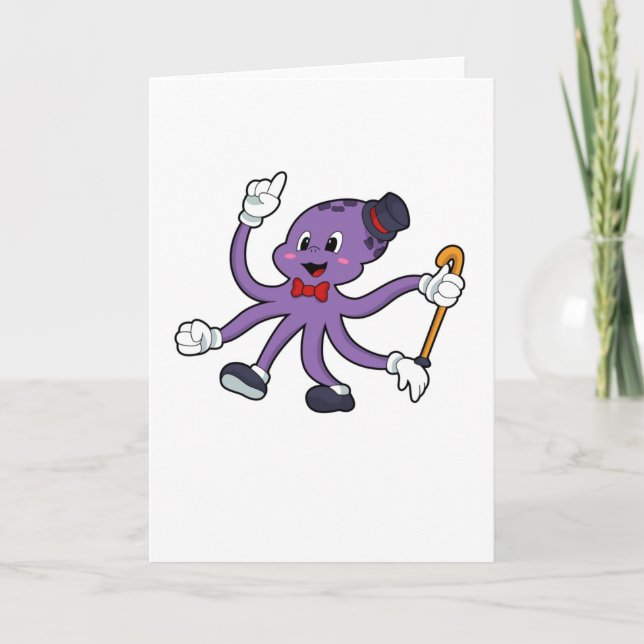 Carte Octopus comme magicien avec Casquette (Devant)