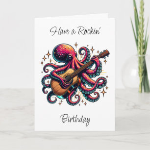 Carte Octopus Rockin' Out to your oncle's Birthday