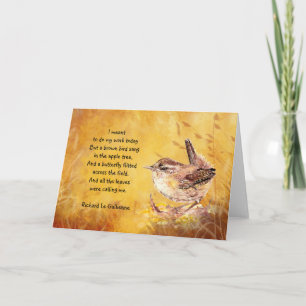 Carte "Ode au poème Brown d'oiseau d'aquarelle de