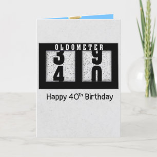Carte Odomètre noir pour 40e anniversaire