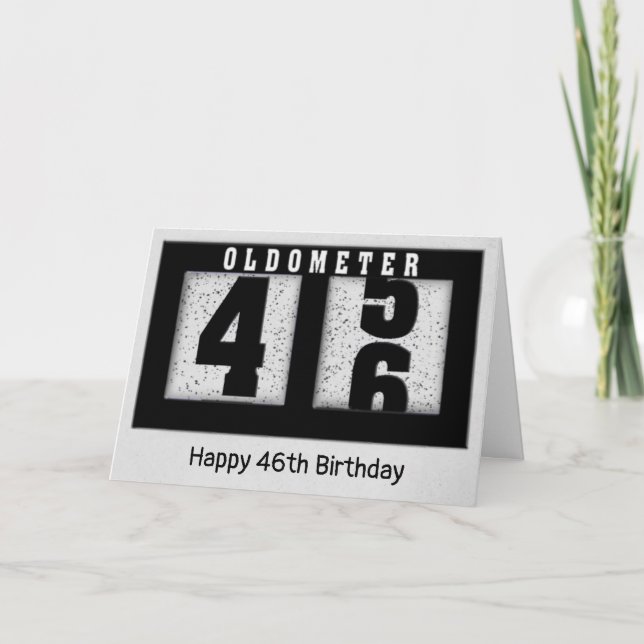 Carte Odomètre noir pour 46e anniversaire (Devant)