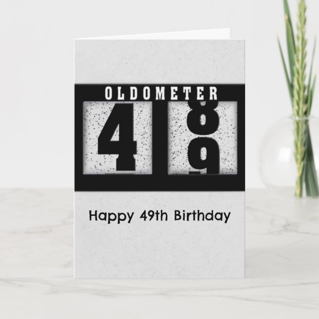 Carte Odomètre noir pour 49e Humour d'anniversaire (Devant)