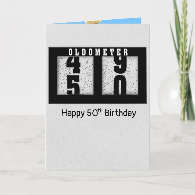 Carte Odomètre noir pour 50e anniversaire (Devant)