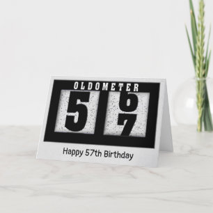 Carte Odomètre noir pour 57e anniversaire