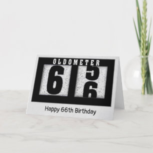 Carte Odomètre noir pour 66e anniversaire
